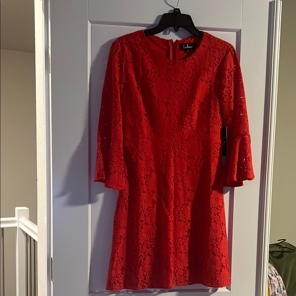 Lulu's Red Lace Dress